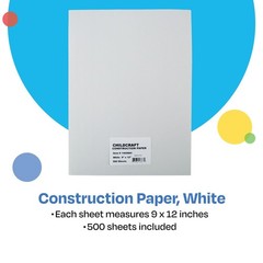 Childcraft Construction Paper, 9 x 12 Inches, 1 Count (Pack of 500), White