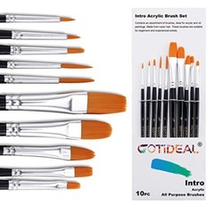 Paint Brush Set, 10 Pcs Round Pointed Tip, Small Nylon Hair Brushes for