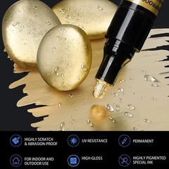 1-5pcs Chrome Pen Marker Waterproof Paint Repair Gold Silver 2mm Nib – NEW