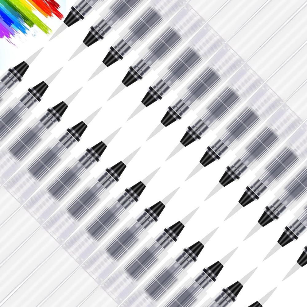 50 Pcs Water Brush Pen Set Paint Pen Water Drawing Pens Artists’ Paintbrushes…