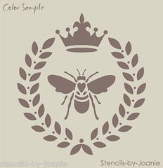 Stencils Joanie Laurel Honey Bee Wreath French Crown Cottage Farmhouse DIY Signs