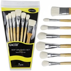 Gilding Brush Set, 7 Pieces Versatile Goat Hair Blending Mop Brushes for Acry…