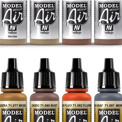 Vallejo Paints: Model Air Color Set – Metallic Effects – 16 Paint Colors – 18…