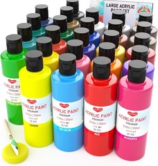 Smallbudi 18 Colors Acrylic Paint Set 250ml Non-Toxic