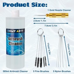 Airbrush Cleaner Kit 19.78 fl oz – with Nozzle Cleaner & Cleaning Brushes, Ai…