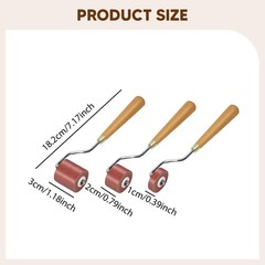 3Pcs Rubber Rollers Brayer Printmaking Tool for Wallpaper Handcraft Stamping