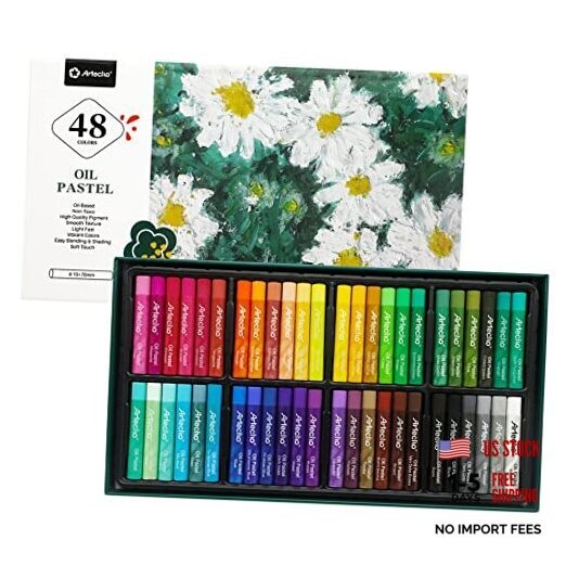 Oil Pastels Set of 48 Colors, Soft Oil Pastels for Art 48 Basic Colors