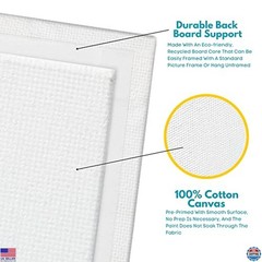 24-Pack Canvas Boards for Painting – 5×7, 8×10, 9×12, 11×14, 100% Cotton