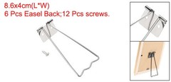 6 Set 3.39″ Easel Back Metal Picture Frame Back Stand with Screws Silver Tone