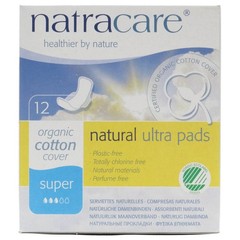 Natracare Slim Fitting Ultra Pads with Wings, Super, Made with Certified