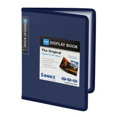 Sooez 30-Pocket Binder with Plastic Sleeves 8.5×11 Navy Blue, Heavy Duty Art …