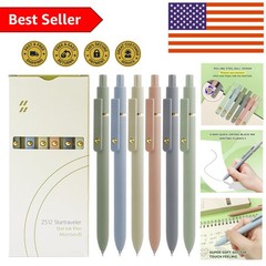 Luxury Gold Morandi 6 Pcs Gel Pens – No Smear, Ultra Smooth Writing Experience