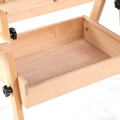 Foldable & Adjustable Art Easel with Storage Drawer Trays, Beech Wooden Easel