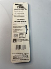 Prang 60300 Ticonderoga Black Charcoal Soft & Medium Wood Pencil Set NEW -A7