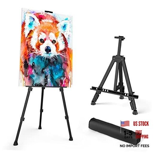 Art Painting Artist Easel Stand, Portable Adjustable Aluminum Black – 1pack