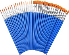 Versatile 60-Piece Paint Brush Set: Round & Flat Brushes for All Art Styles