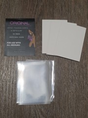 50 ACEO Cards & Card Sleeves Blank 100 lb Linen Cover Paper 2.5 x 3.5 Trading