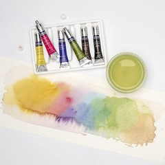 Professional Cotman Watercolor Set – 6 Rich 8ml Tubes with Portable Accessories