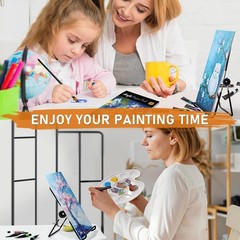 Nicpro 68PCS Acrylic Paint Canvas Set for Adults, Art Painting Supplies Kit with