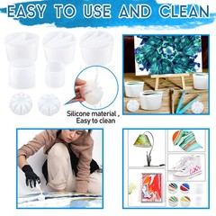7 PCS Paint Pouring Supplies Multi Channel Split Cups Acrylic Fluid Art White
