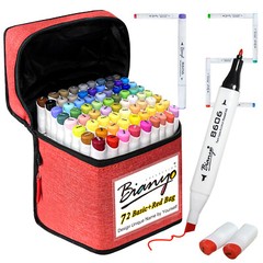 Bianyo 72 Classic Series Dual Tip Sketch Markers with 4 colors Carrying bag