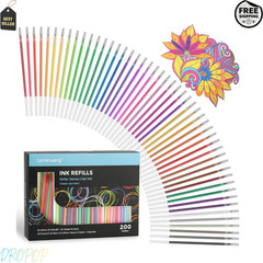 200 Colors Gel Pen Refills, Glitter Neon Gel Pens Refills,Replace Cartridges fo