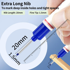 15 Pcs Long Nib Marker, 20 Mm Long Head Deep Hole Marker Pens, Fine Nose Tip Dee
