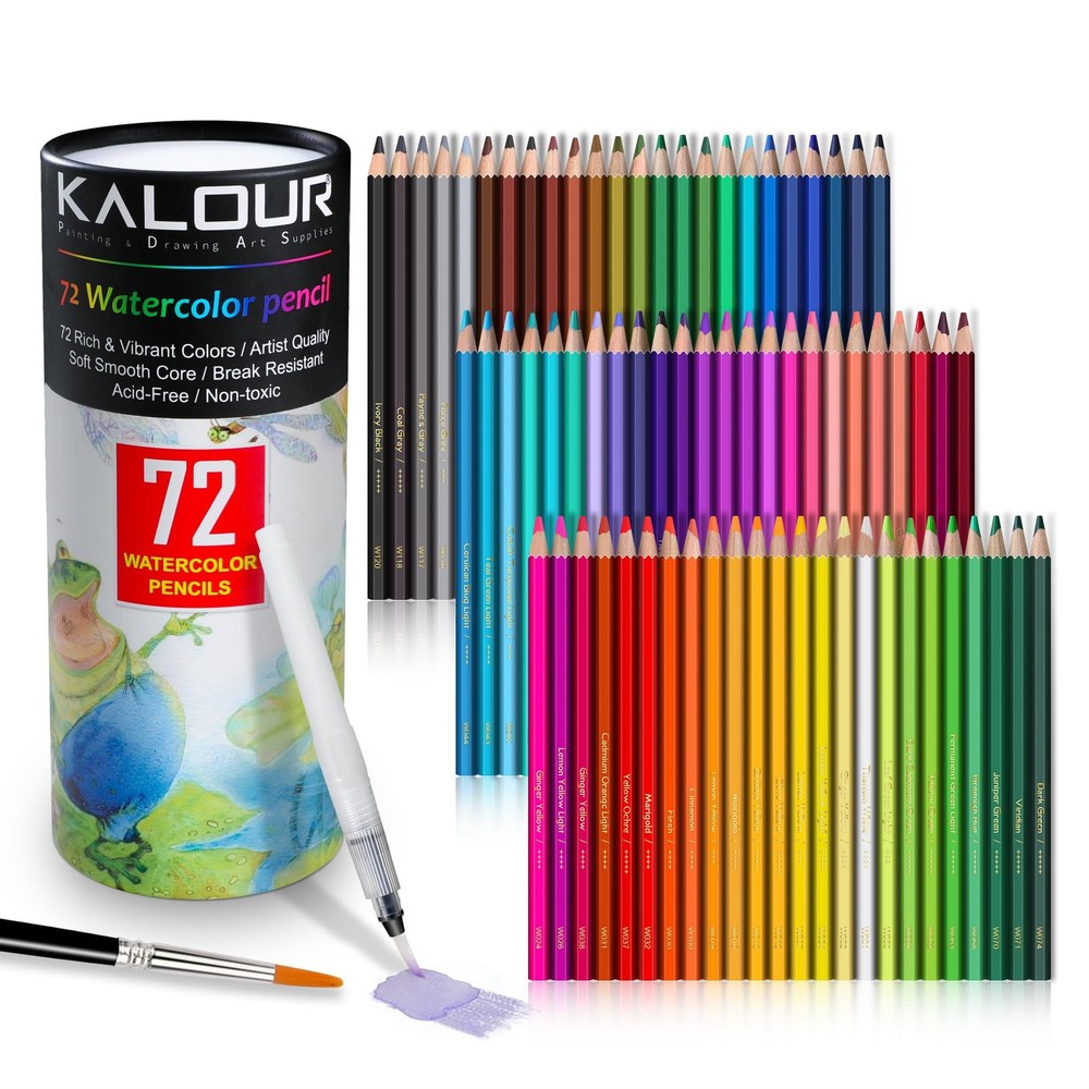 Watercolor Pencils Set 72 Colors Professional Drawing Kit