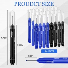MotiMind 24 Pcs Deep Hole Marker Bulk Long 1 Count (Pack of 24), Black, Blue