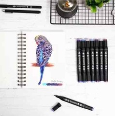 Decotime 60pk twin markers Paint ART Deco Tray ANY SURFACE Alc ink NEW