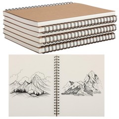 6 Pcs 8.5″x11″ Spiral Sketch Pad A4 Large 100 Sheet Blank Notebook Sketch Pad…