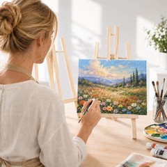 Compact 17 Inch Wooden Easels for Creative Display – Artists and Hobbyists