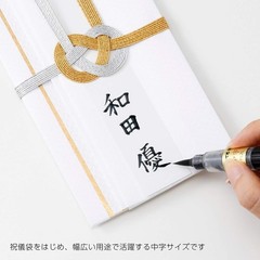 All-in-One Fude Brush Pen – Medium Black with Ergonomic Grip & Water Base