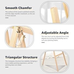 Nian Feng Wooden Easel for Painting, Large Floor Painting Stand for Adjnstable H