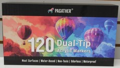 Pagather 120 Colors Dual Tip Acrylic Paint Markers, Waterproof, Box Set *NEW*