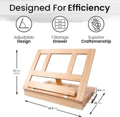Artistik Mixed Media Easel Art Set – 34-Pc Wooden Desktop Easel Box Paint Set…
