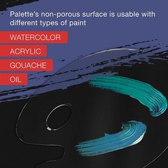 U.S. Art Supply 9″ x 11.8″ Clear Oval-Shaped Acrylic Painting Palette (Pack o…