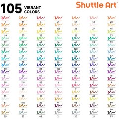 Fine & Brush Tip Markers in Portable Case – 105 Colors