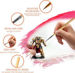 6Pcs Miniature Paint Brushes Set with Triangular Handles – for Acrylics, Oils, W