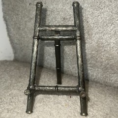Vintage Easel 5 3/4” Tall Miniature Tabletop Bronze/Gold Metal Faux Bamboo