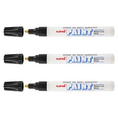 Uni-Paint Marker Medium Point Black Pack Of 3 PX – 1 Count (Pack of 3),