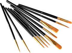 10 Pack Nylon Hair Paint Brushes Set for Acrylic, Watercolor and Oil Painting –