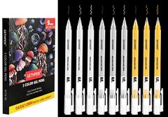 Gold Silver White Gel Pens – 0.6/0.8/1.0mm Extra Fine Point Opaque Archival I…