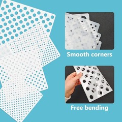 CIEOMODA Polka Dots Stencils,4 Pack Assorted Sizes Reusable Circle Pattern Pl…