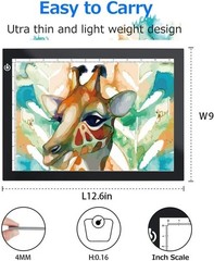 A4 Black Dimmable LED Tracing Light Pad for Artists & Designers