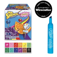 Scented Washable Markers, Chisel Tip Marker, Assorted Colors, 36 Count