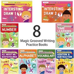 Magic Grooved Writing Practice, grooved Handwriting Practice for Kids 8 Books…