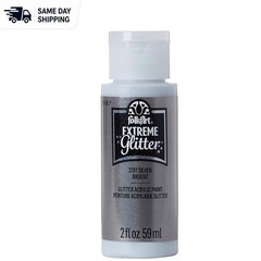 Versatile 2 oz Glitter Acrylic Paint in Silver – Non-Toxic Crafting Essential