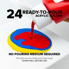 24 Color Acrylic Pouring Paint Set – Non-Toxic & Ready to Pour – 60 ml