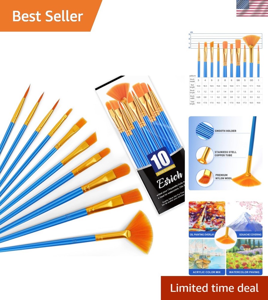 10PCS Paint Brushes,Paint Brush for Acrylic Painting,Acrylic Paint Brush Set …